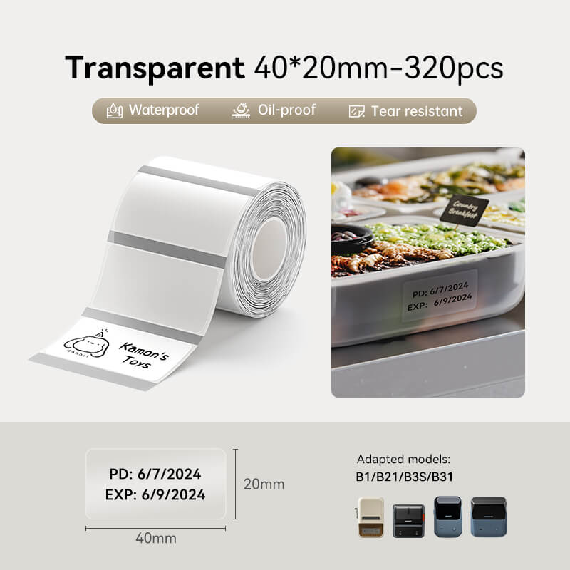 Clear Label Tape for B21, B1, B3S