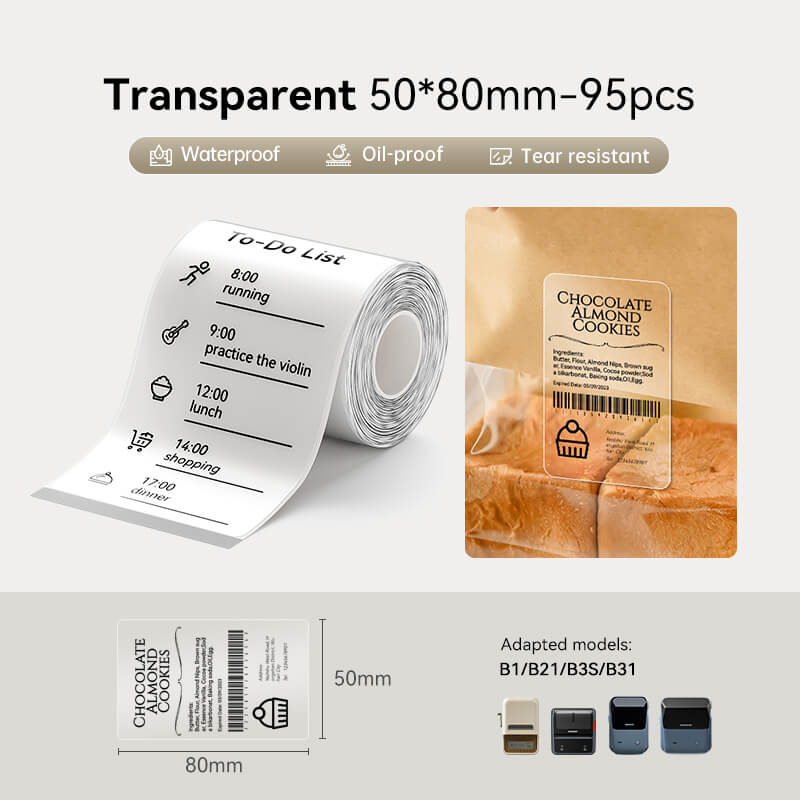 Clear Label Tape for B21, B1, B3S