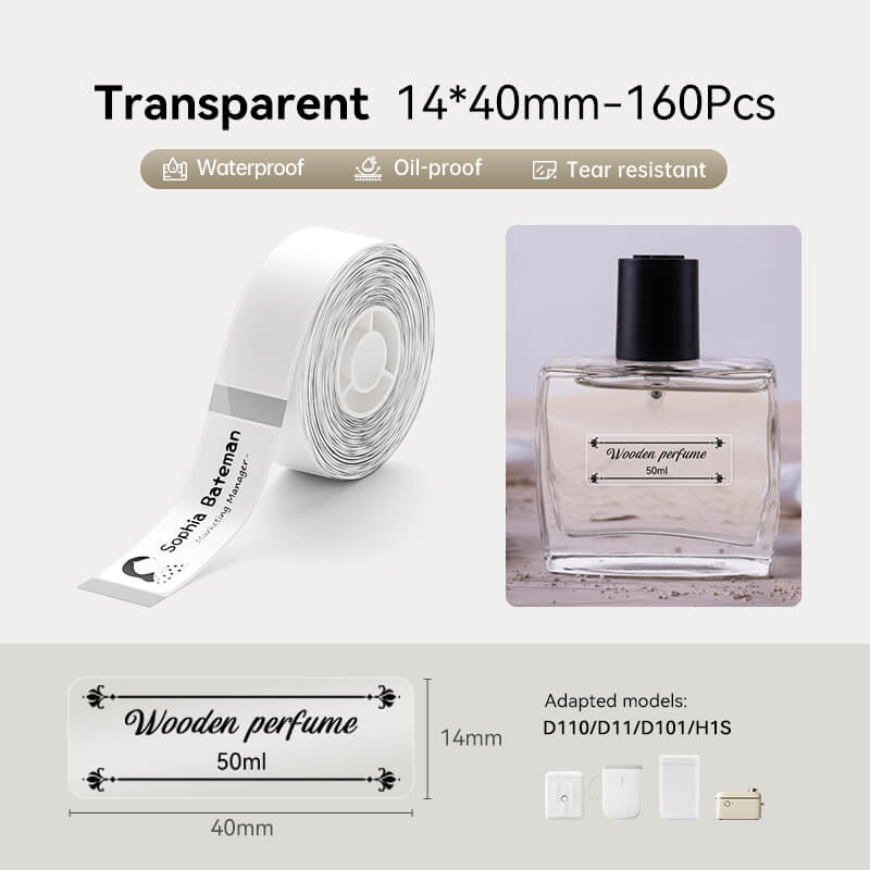 Transparent Label Tape for D11, D110, D101