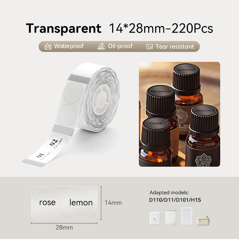 Transparent Label Tape for D11, D110, D101