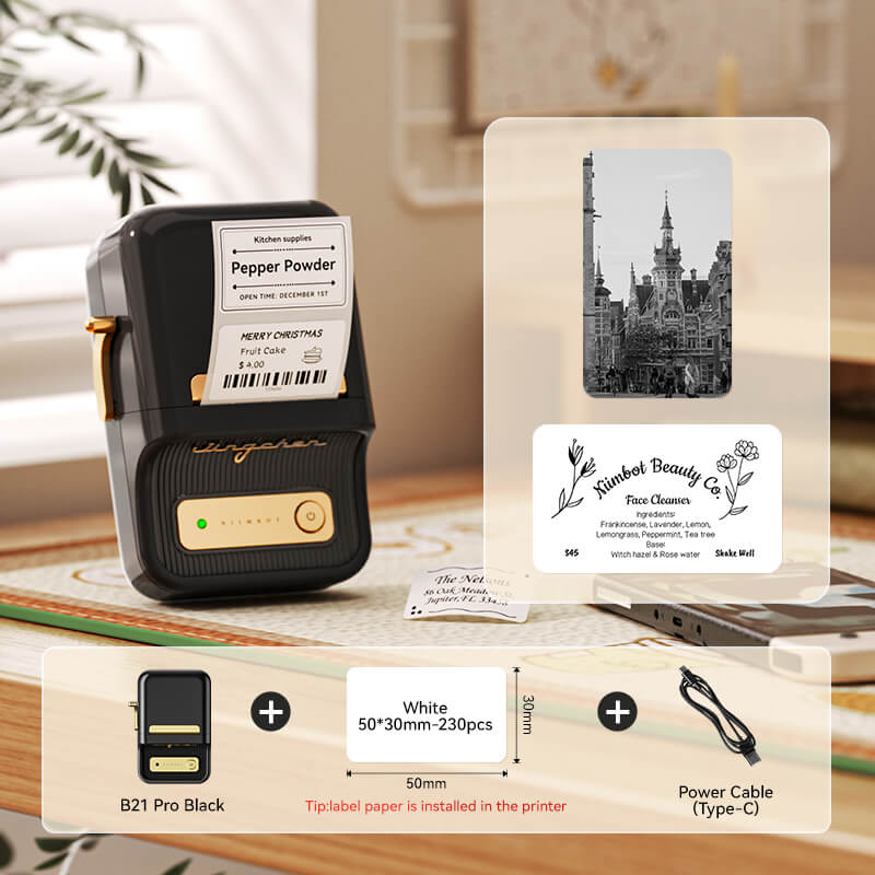 NIIMBOT B21 Pro 300dpi Label Printer, Photo Printing, Bluetooth Connection for Home, Business, Office