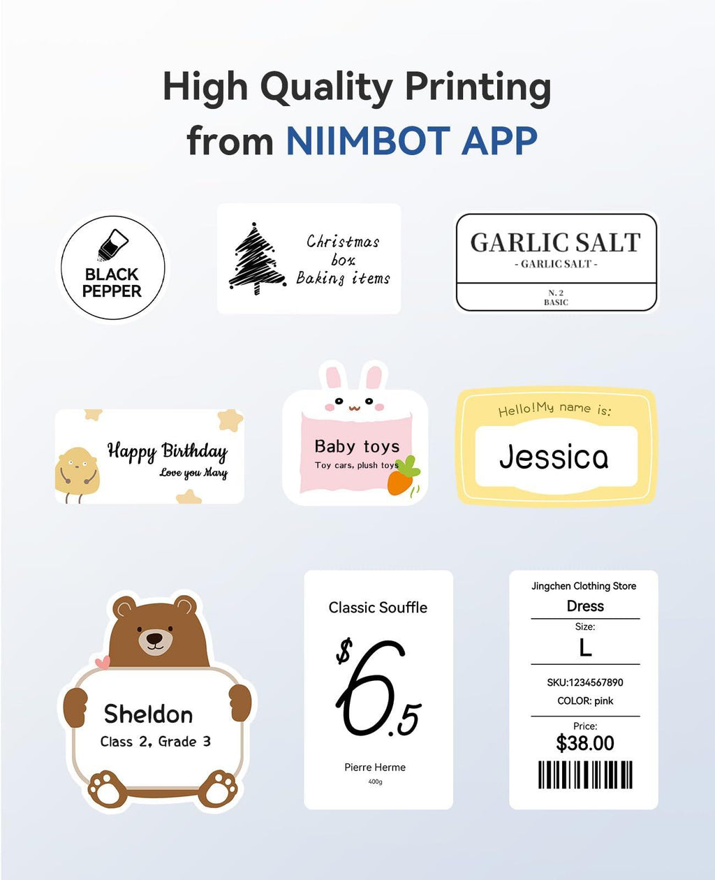 NIIMBOT B1 Inkless Thermal Label Printer, Create Professional Business Labels with Ease