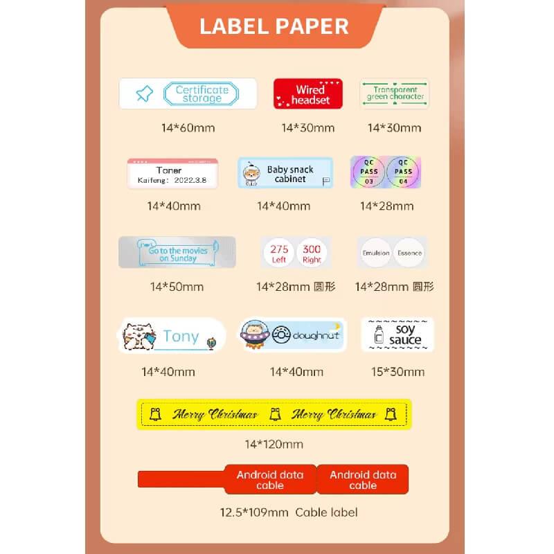 NIIMBOT N1 Pure Color Label Stickers, Durable PET Material, No Fading