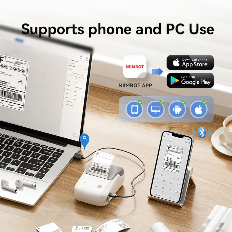 NIIMBOT B1 Thermal Food label printer for Home, Business Support Android, iPhone, Windows