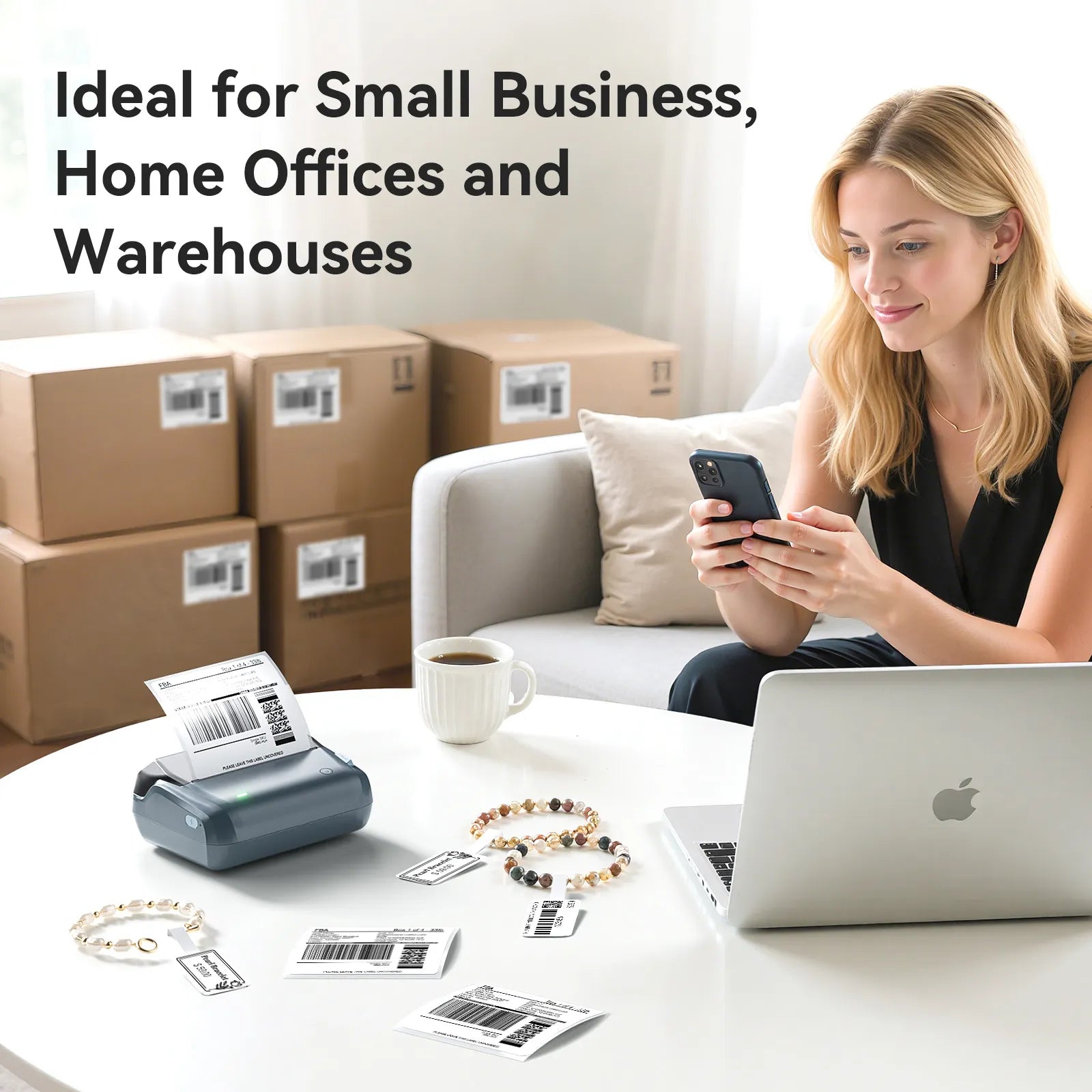 NIIMBOT B4 Inkless Thermal Label Maker for Shipping Label, Idea for bussiness&offices