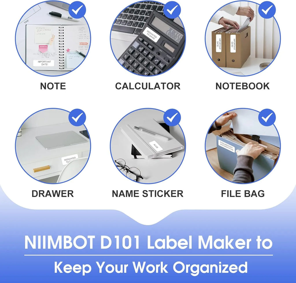NIIMBOT D101 Thermal Inkless Mobile Printer, Effortless Labeling Made Easy