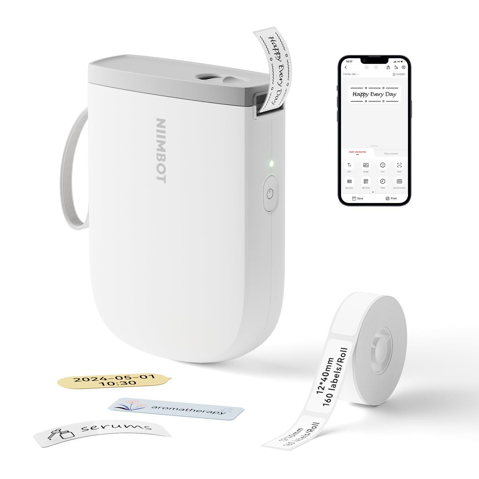 NIIMBOT D11 Upgraded 300dpi Mini Printer Portable Bluetooth Connection for Home, School