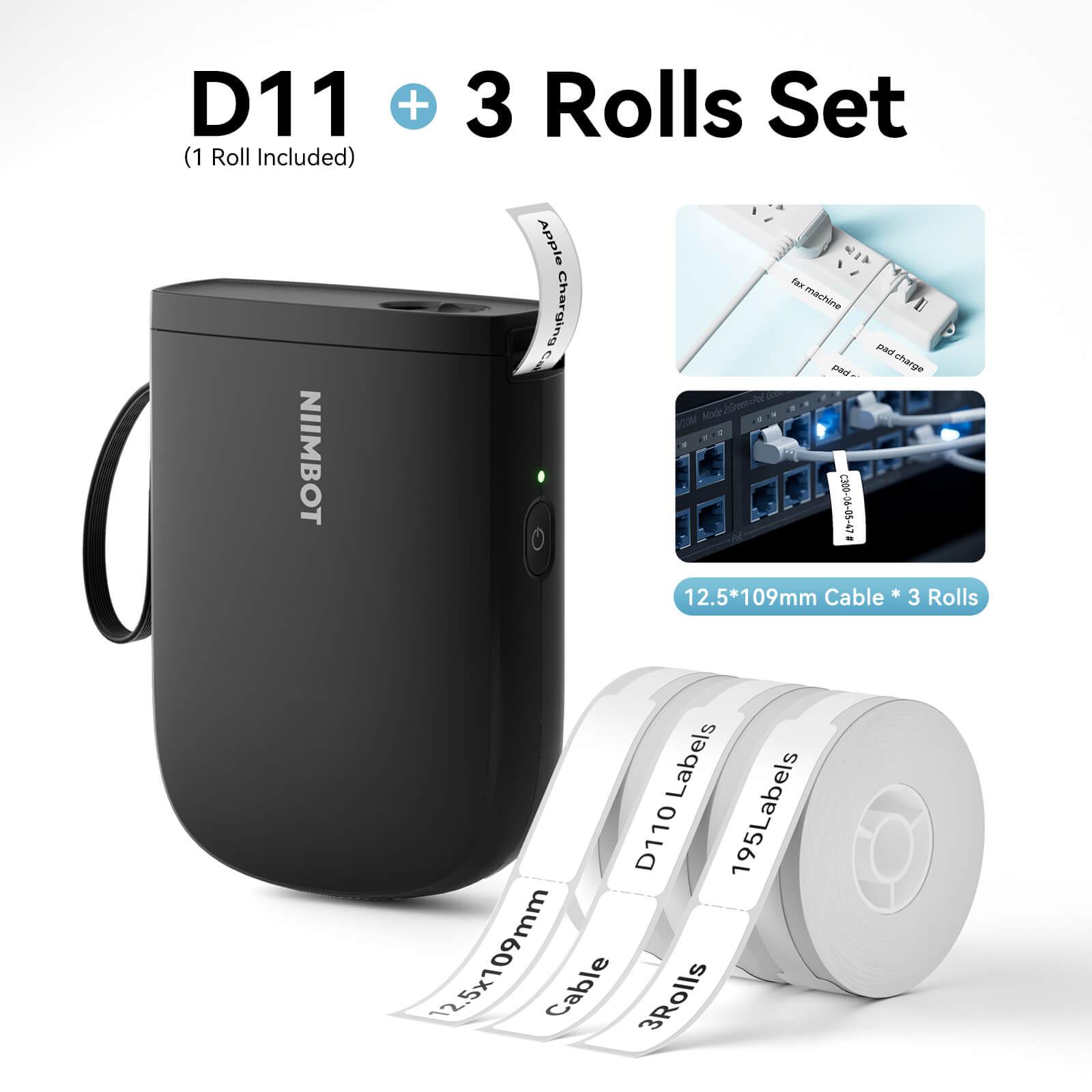 NIIMBOT D11 Upgraded 300dpi Mini Printer Portable Bluetooth Connection for Home, School