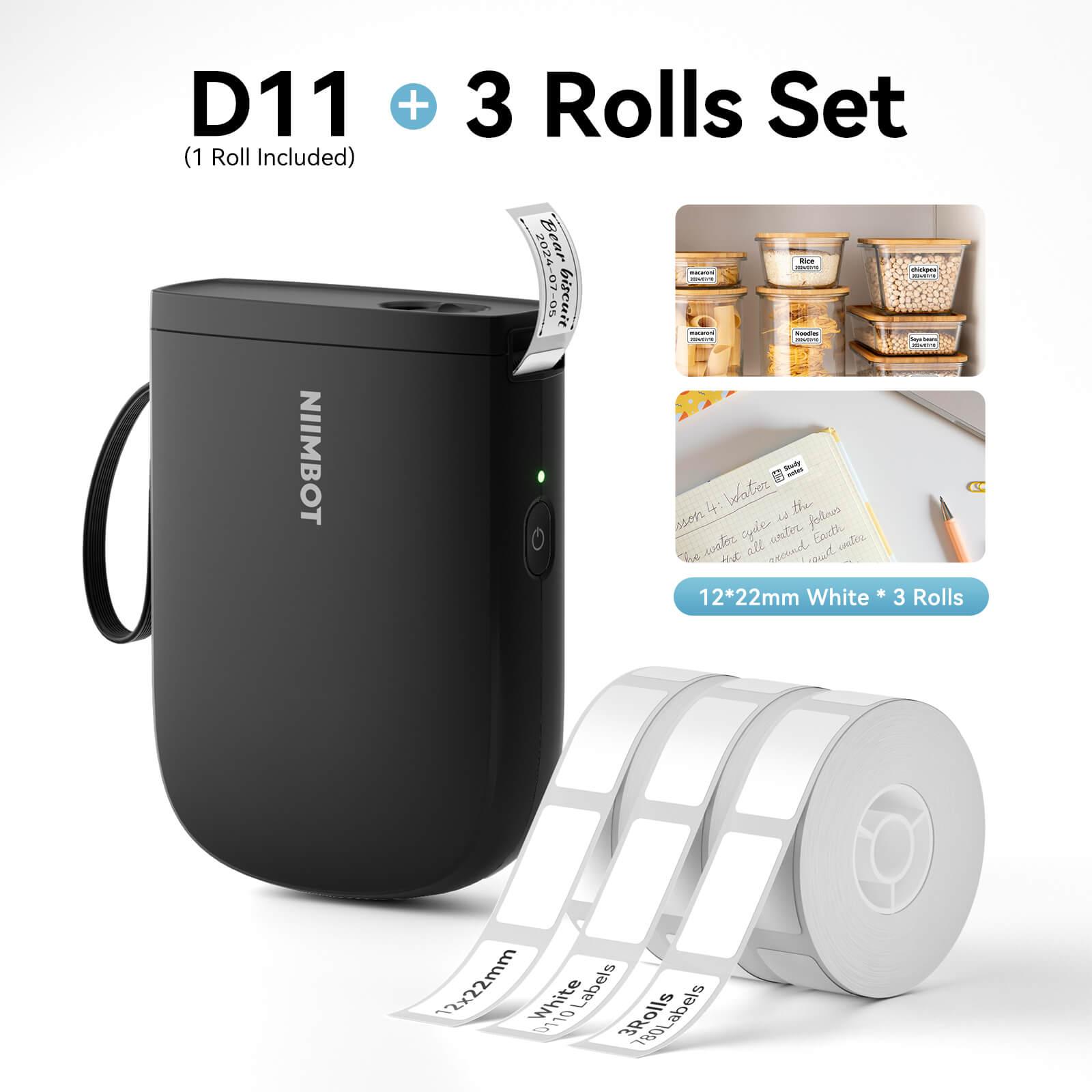 NIIMBOT D11 Upgraded 300dpi Mini Printer Portable Bluetooth Connection for Home, School