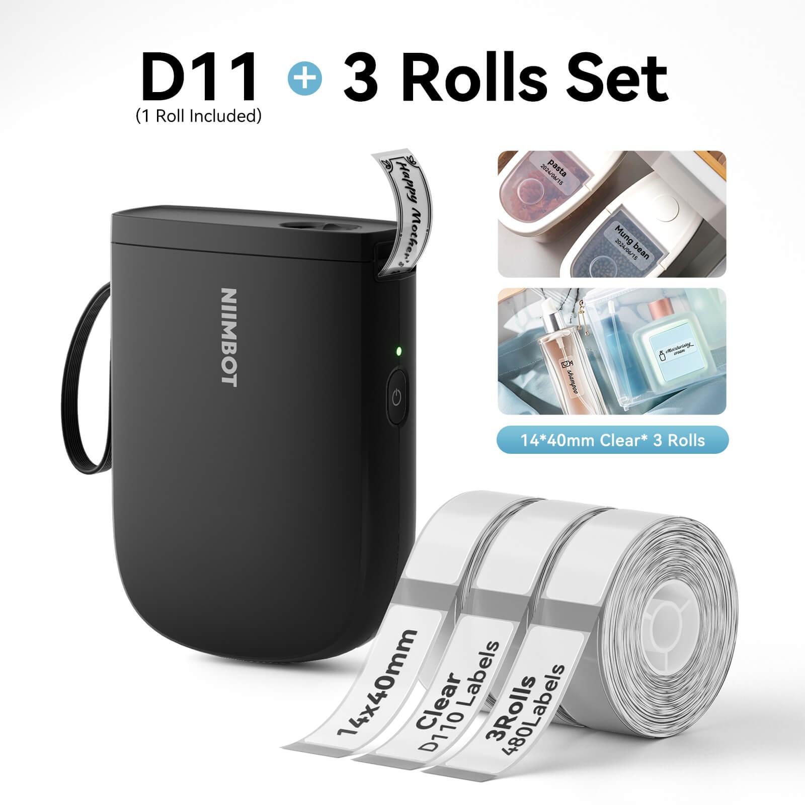 NIIMBOT D11 Upgraded 300dpi Mini Printer Portable Bluetooth Connection for Home, School