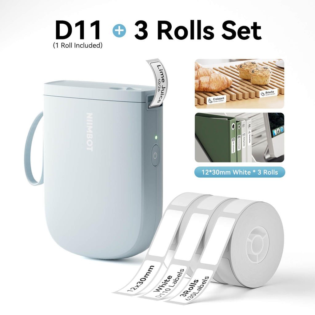 NIIMBOT D11 Upgraded 300dpi Mini Printer Portable Bluetooth Connection for Home, School