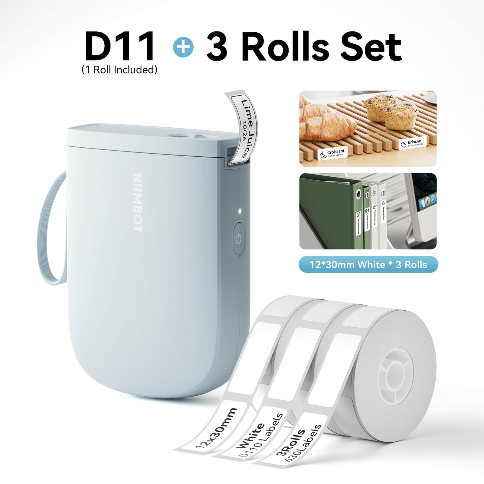 NIIMBOT D11 Upgraded 300dpi Mini Printer Portable Bluetooth Connection for Home, School