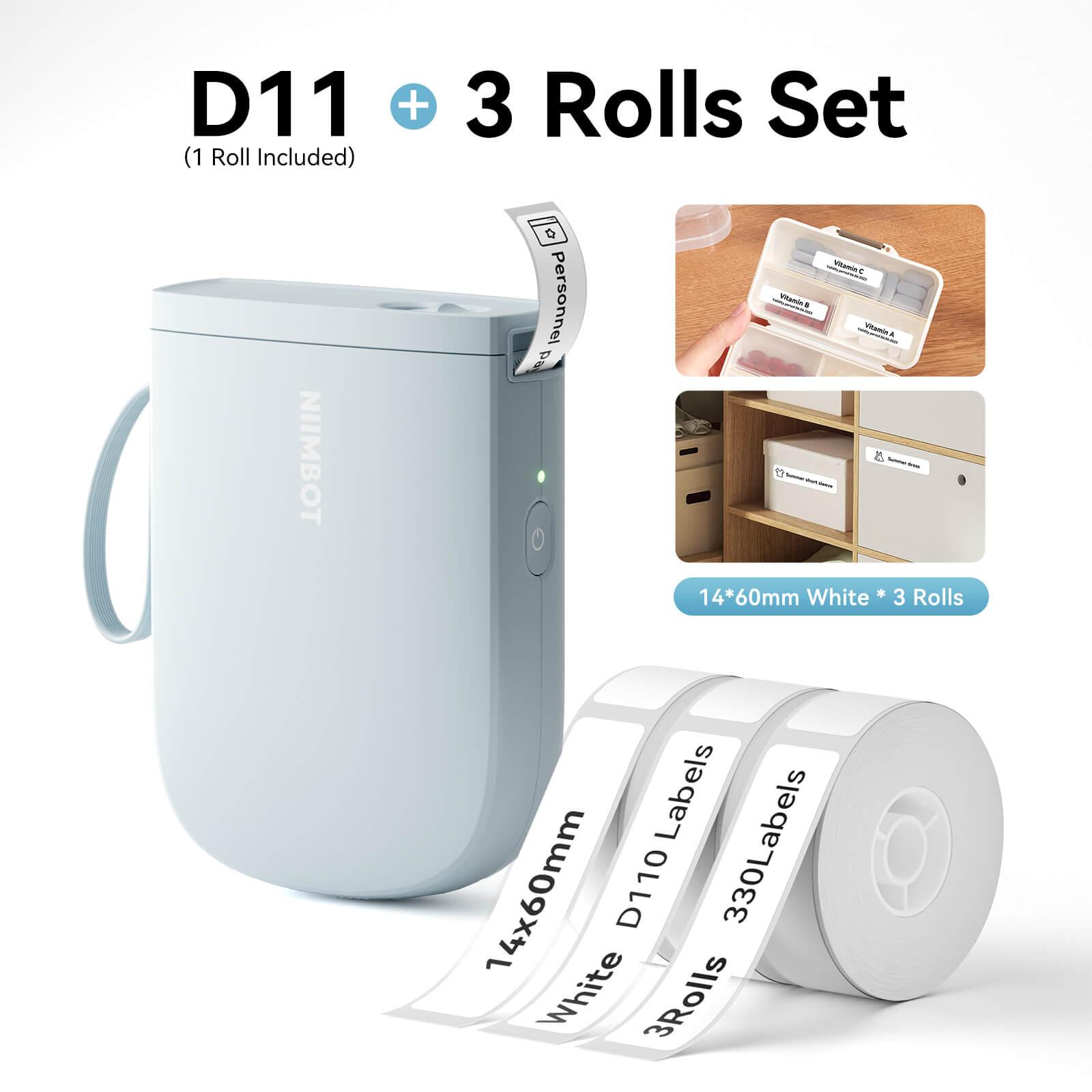 NIIMBOT D11 Upgraded 300dpi Mini Printer Portable Bluetooth Connection for Home, School