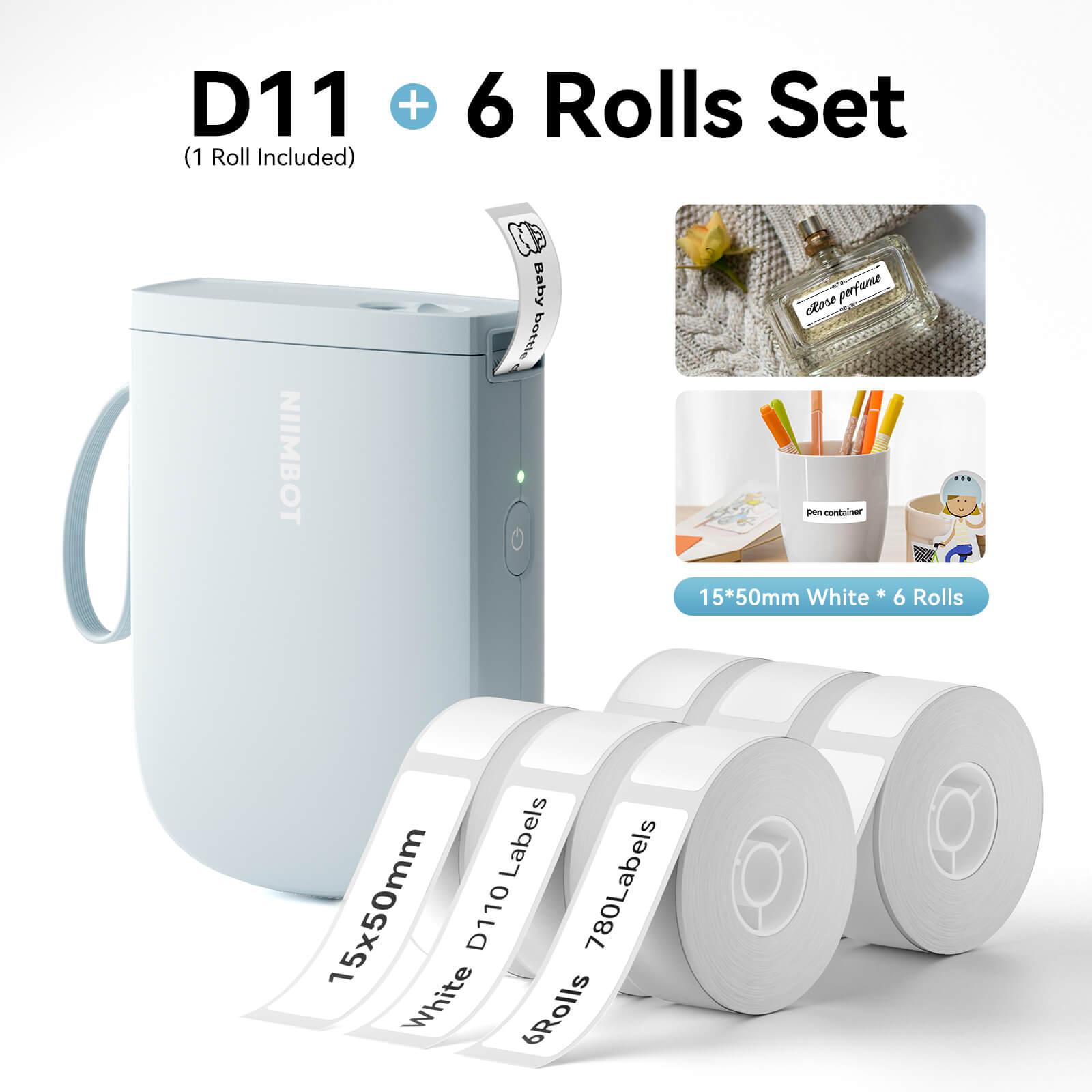 NIIMBOT D11 Upgraded 300dpi Mini Printer Portable Bluetooth Connection for Home, School