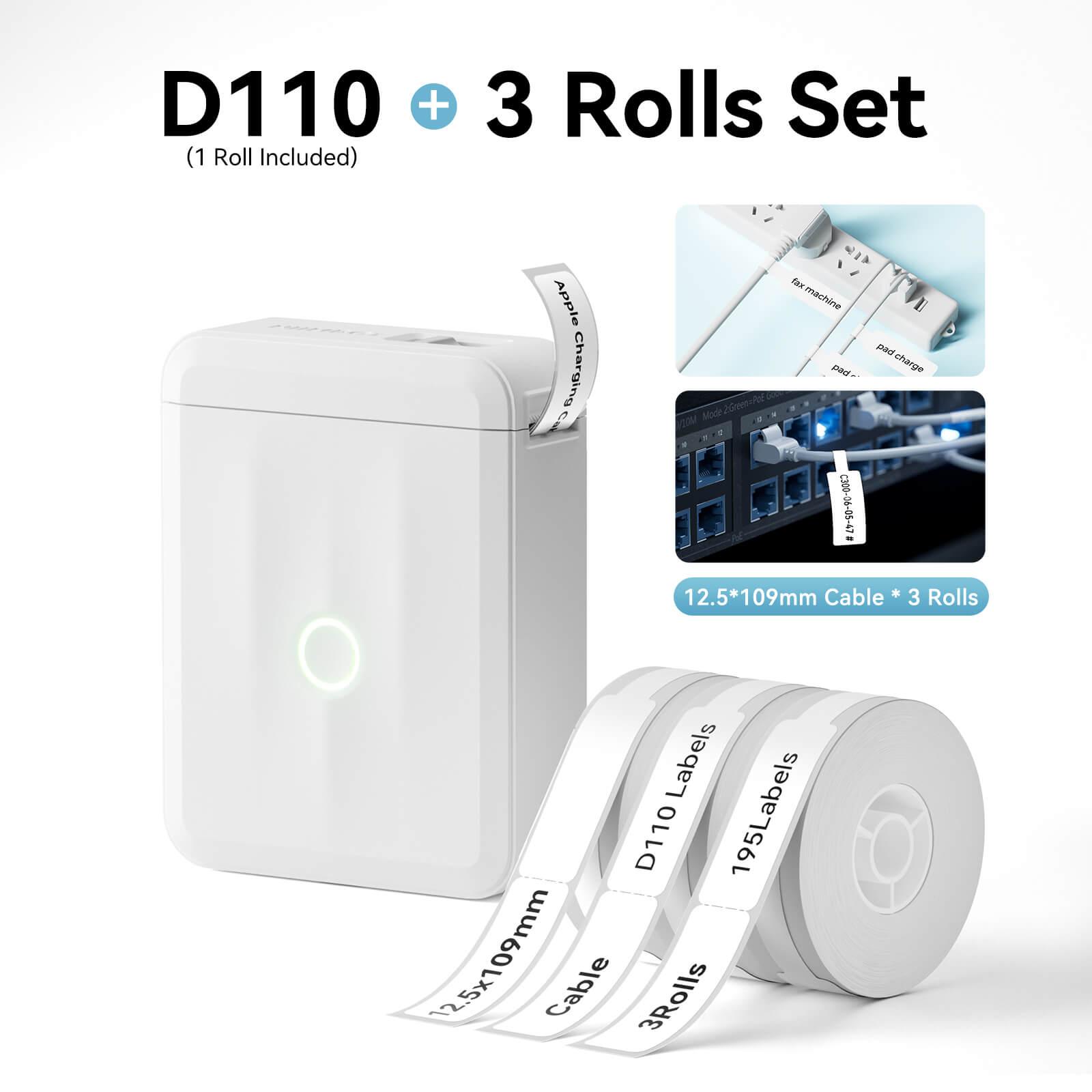 NIIMBOT D110 Upgraded Thermal Switch Mini Label Maker Bluetooth for Office Home School