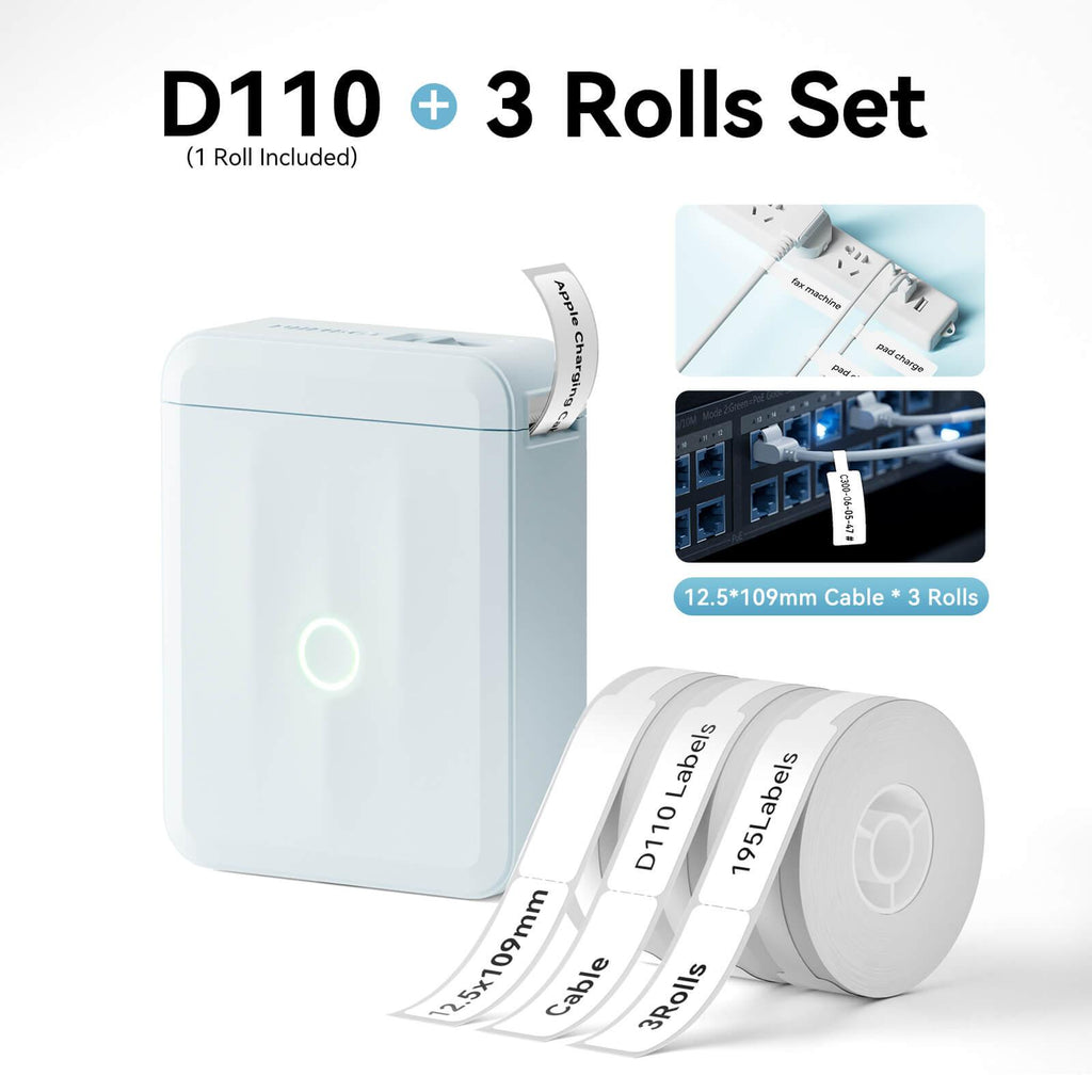 NIIMBOT D110 Upgraded Thermal Switch Mini Label Maker Bluetooth for Office Home School