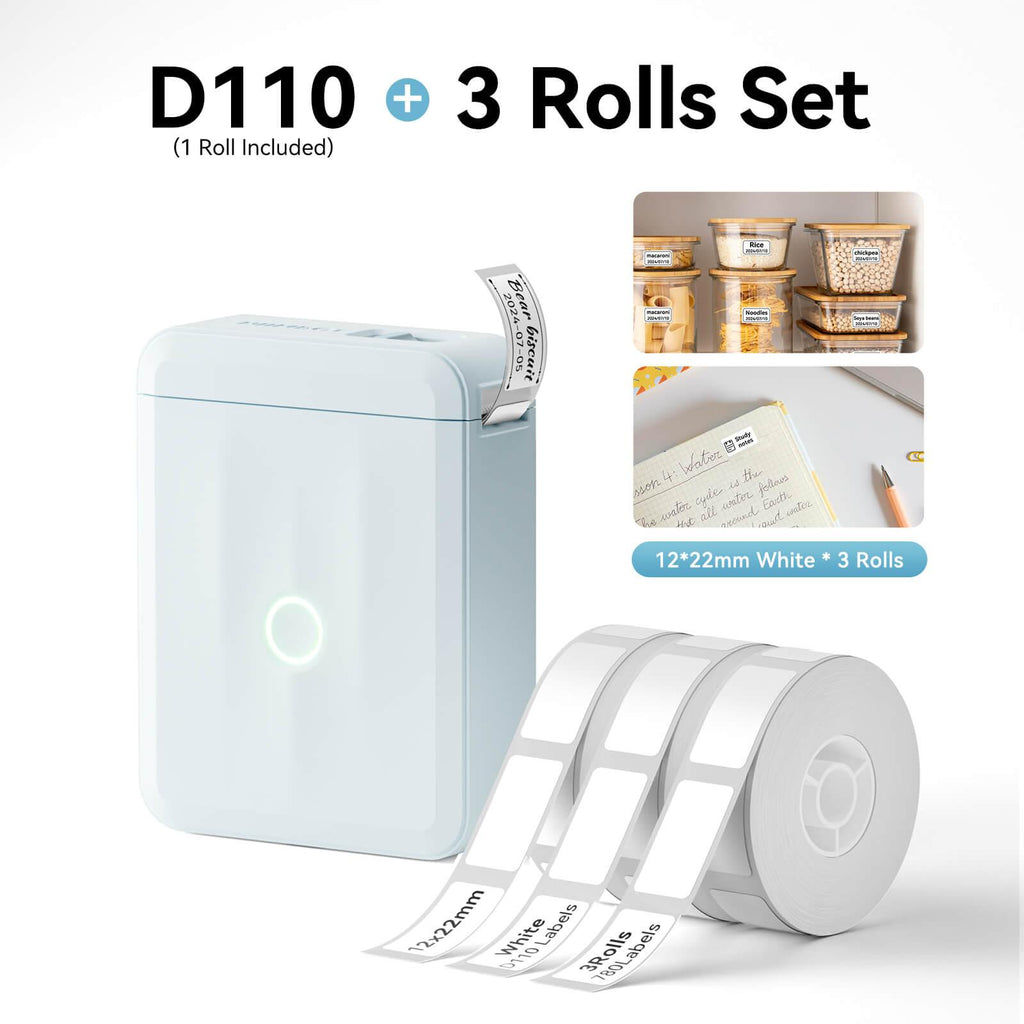 NIIMBOT D110 Upgraded Thermal Switch Mini Label Maker Bluetooth for Office Home School