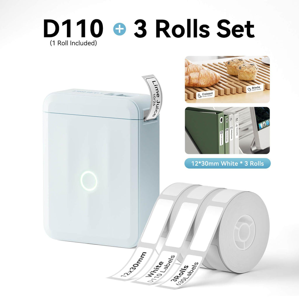 NIIMBOT D110 Upgraded Thermal Switch Mini Label Maker Bluetooth for Office Home School