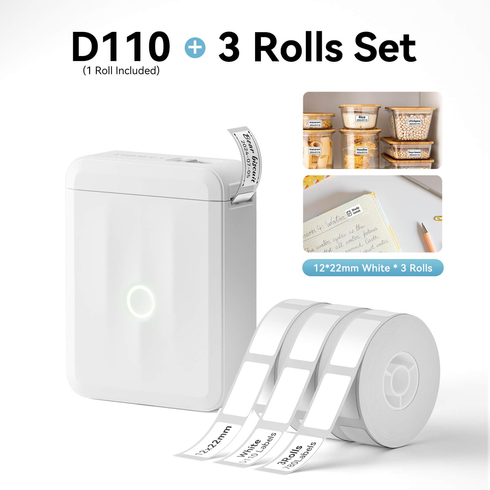 NIIMBOT D110 Upgraded Thermal Switch Mini Label Maker Bluetooth for Office Home School