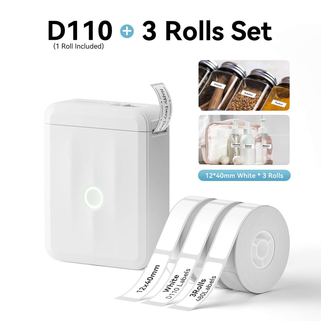 NIIMBOT D110 Upgraded Thermal Switch Mini Label Maker Bluetooth for Office Home School