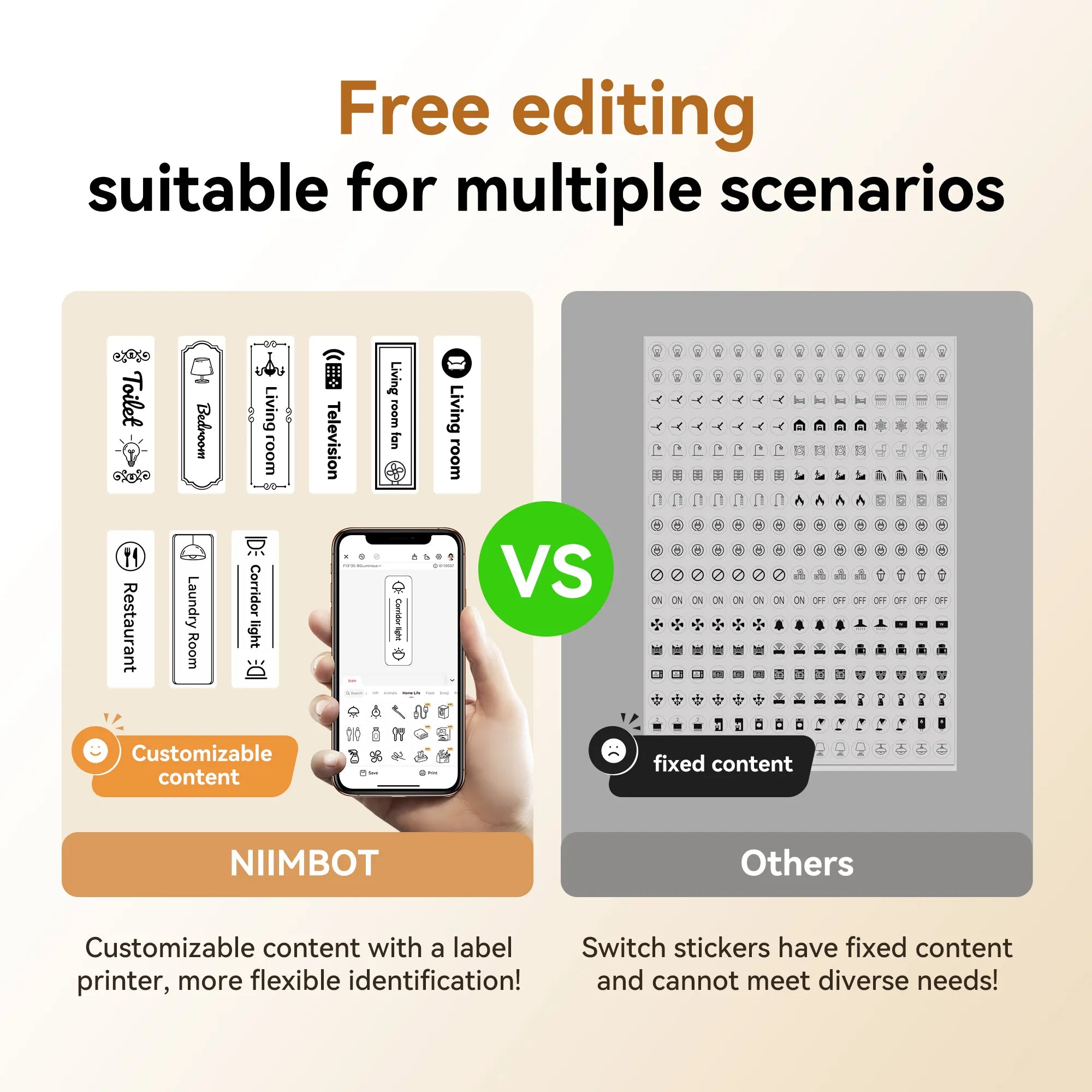 NIIMBOT D110 Upgraded Thermal Switch Mini Label Maker Bluetooth for Office Home School