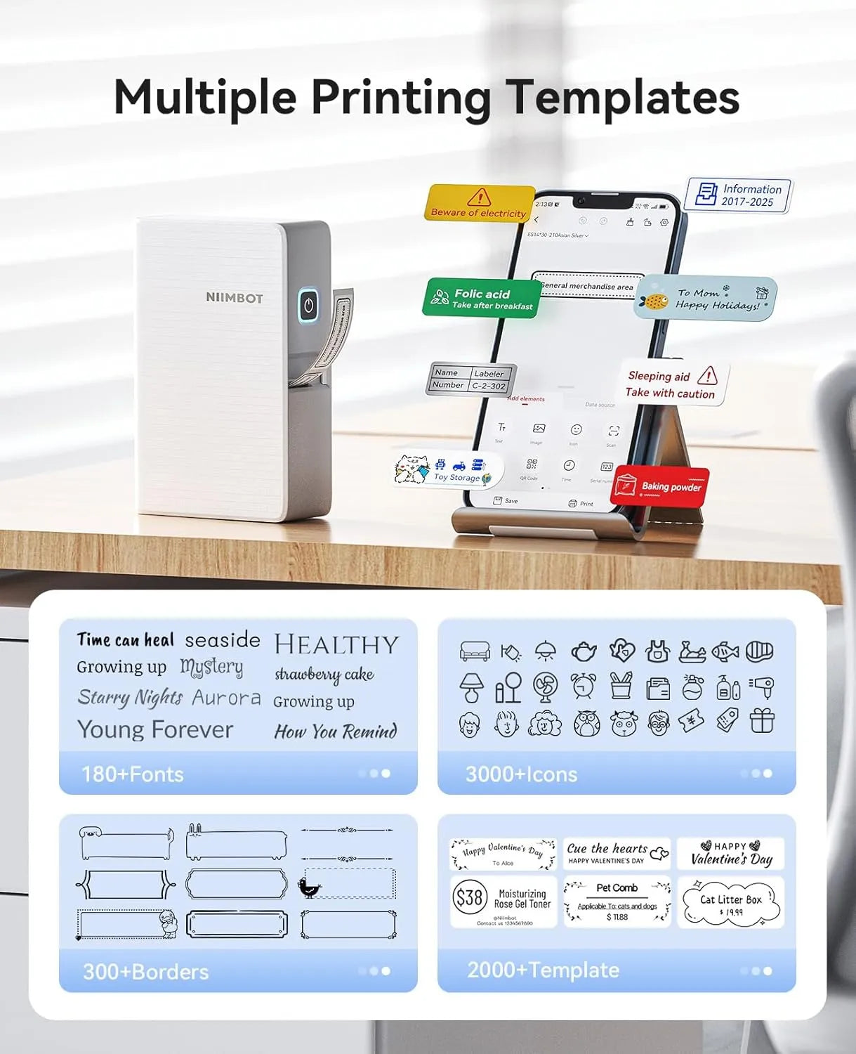 NIIMBOT N1 0.5 Inch Thermal Transfer Portable Bluetooth Label Maker
