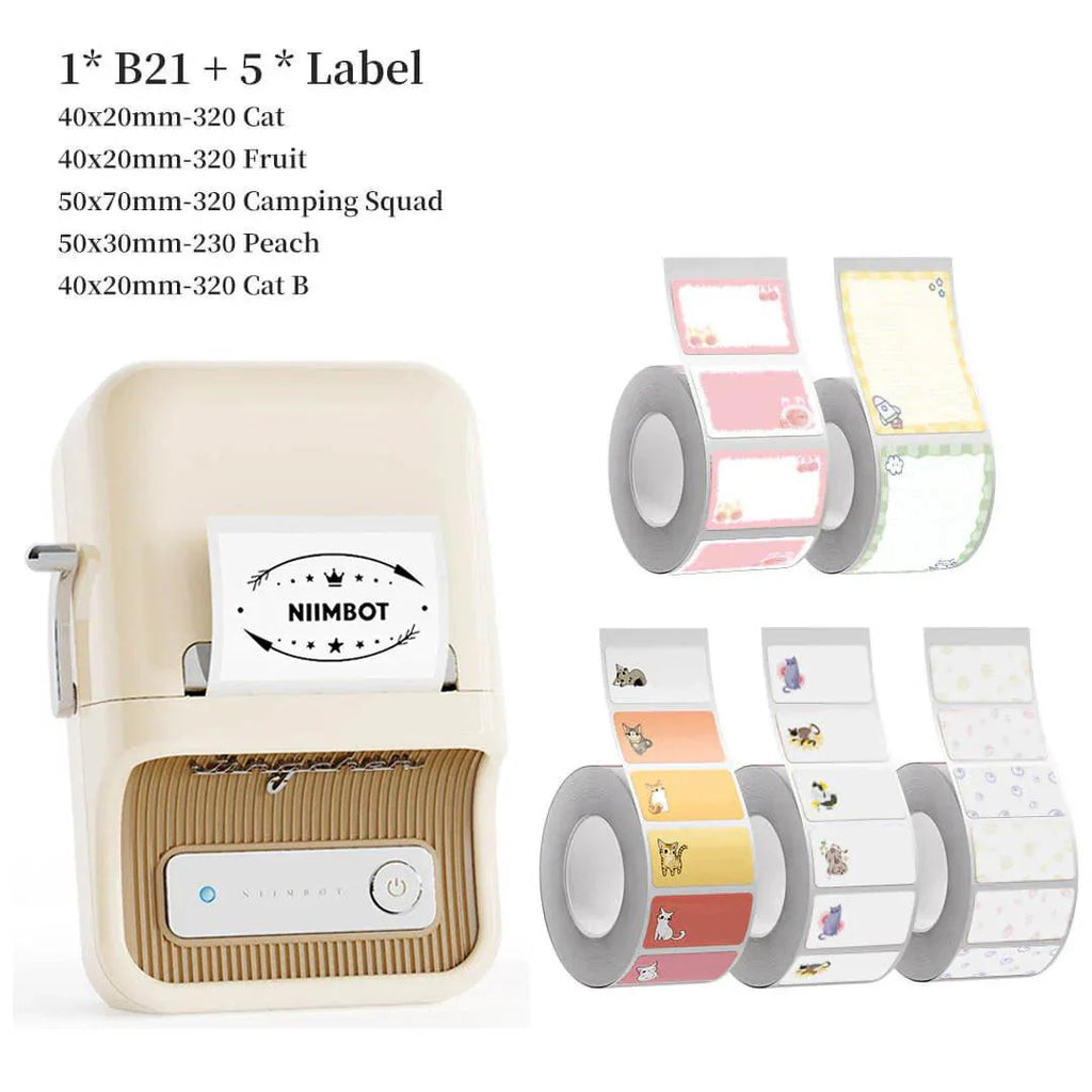 NIIMBOT B21 Pro 300dpi Label Printer, Photo Printing, Bluetooth Connection for Home, Business, Office