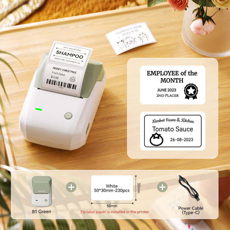 NIIMBOT B1 Thermal Food label printer for Home, Business Support Android, iPhone, Windows