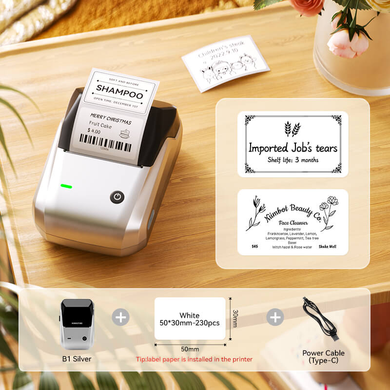 NIIMBOT B1 Inkless Thermal Label Printer, Create Professional Business Labels with Ease