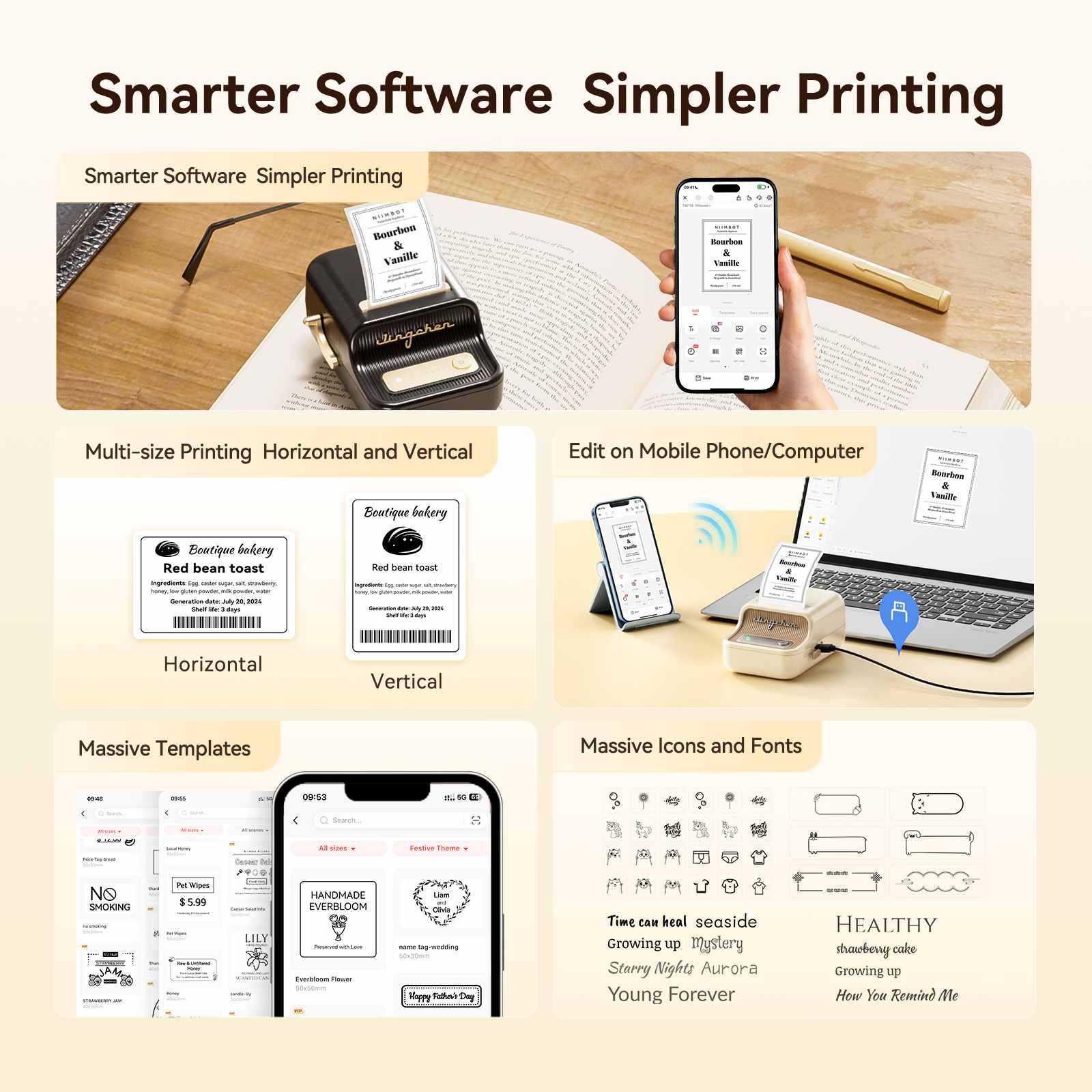 NIIMBOT B21 Pro 300dpi Label Printer, Photo Printing, Bluetooth Connection for Home, Business, Office