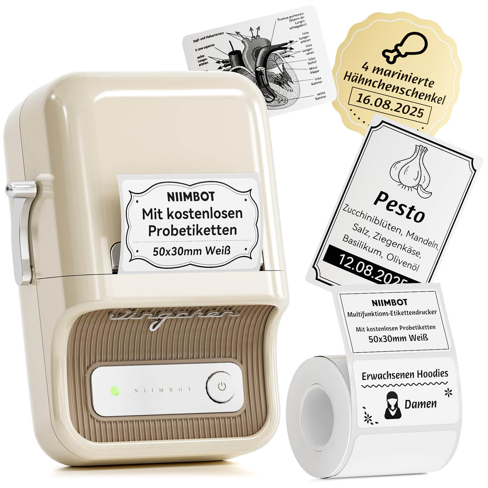 NIIMBOT B21 Bluetooth Thermal Kitchen Storage Labels Printer, Efficient for Home, Support PC&Phone