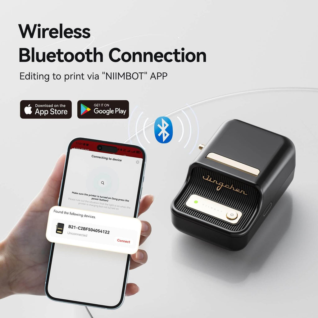 NIIMBOT B21 Bluetooth Thermal Label Printer, Efficient for Home, Office, Business