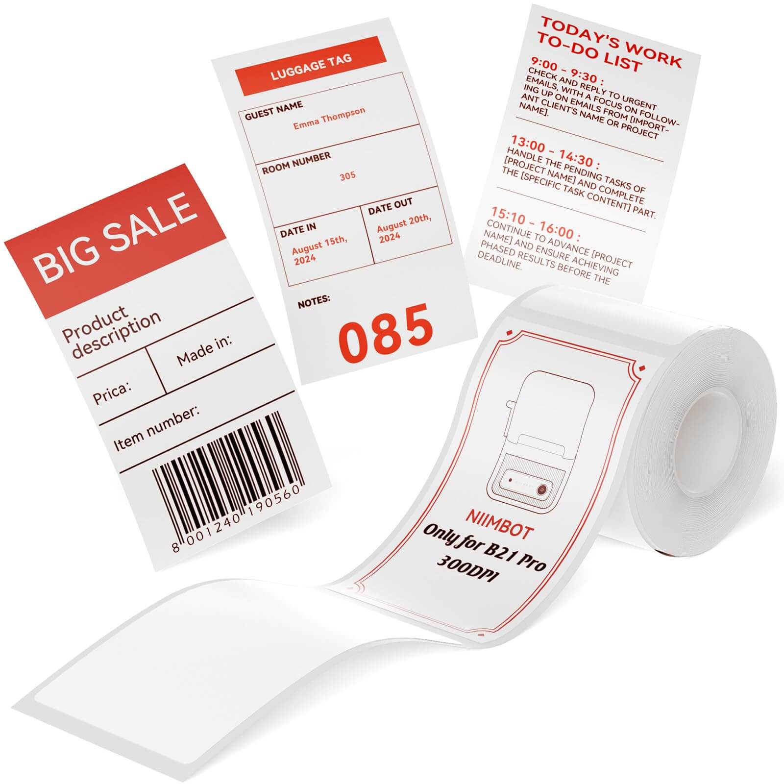 Photo Papers, Red&Black Labels for B21 Pro