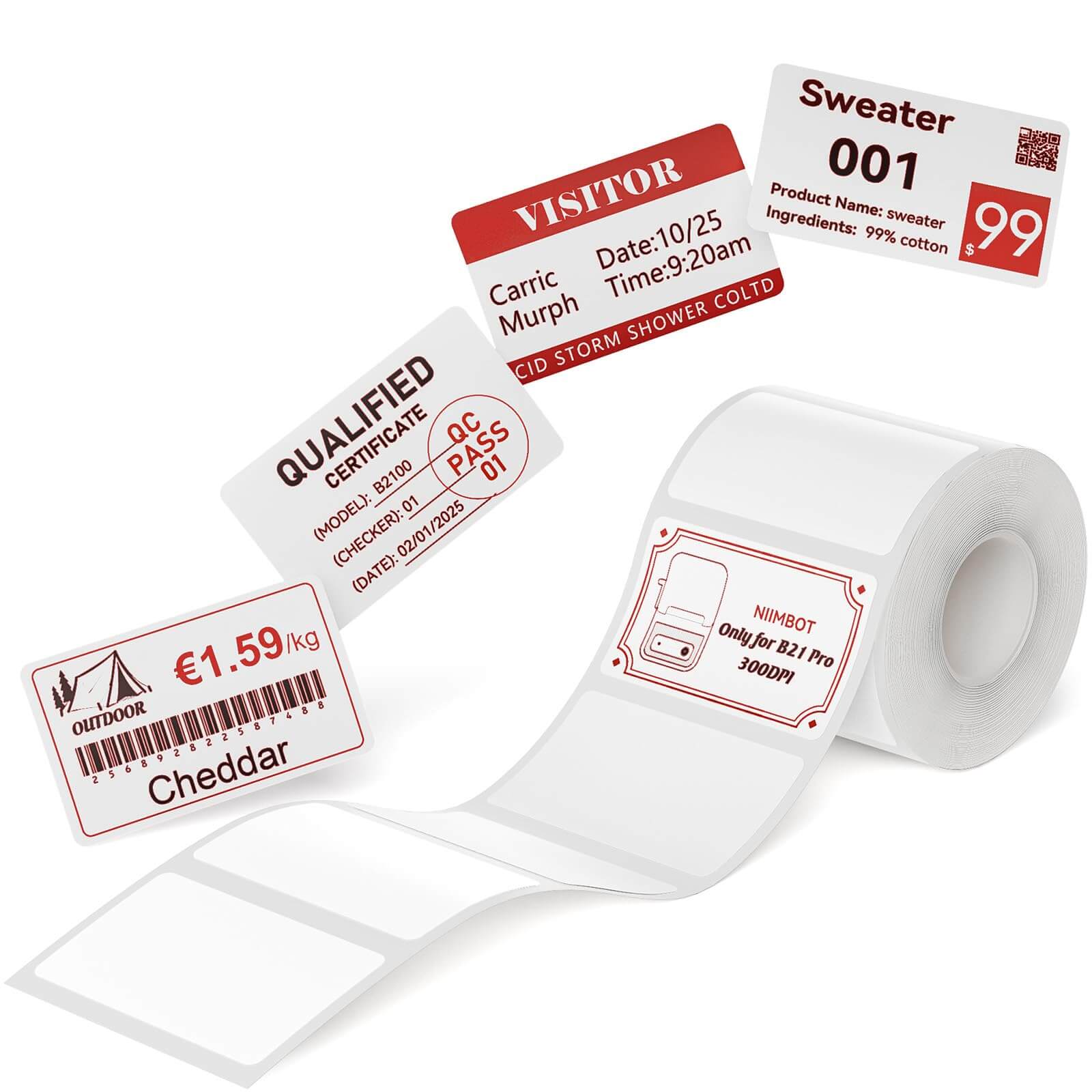 Photo Papers, Red&Black Labels for B21 Pro