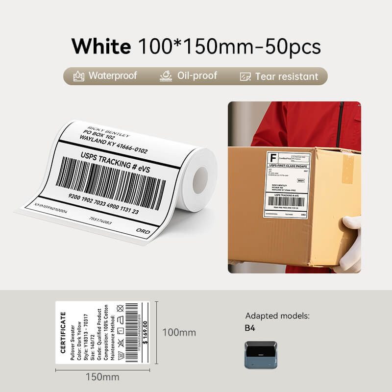 NIIMBOT B4 Inkless Thermal Label Maker for Shipping Label, Idea for bussiness&offices